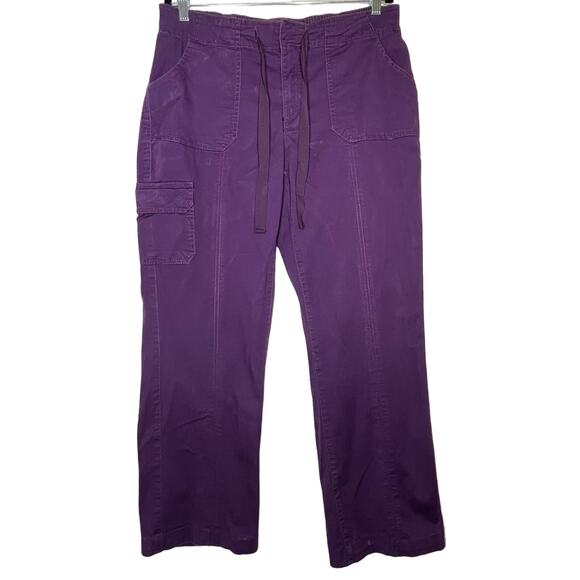 JMS Just My Size Deep Purple Elastic Waist Cargo Scrubs Pants Plus Size 16W - Picture 2 of 4